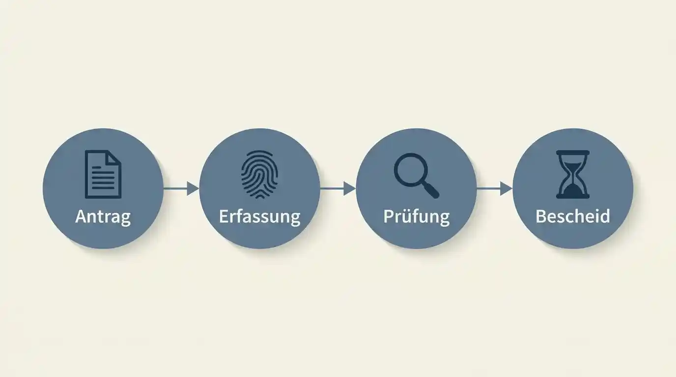 Ablaufdiagramm des Aufhebungsantrags beim Regierungspräsidium Darmstadt mit Identifikation, Prüfung und Wartefrist als zentrale Stationen