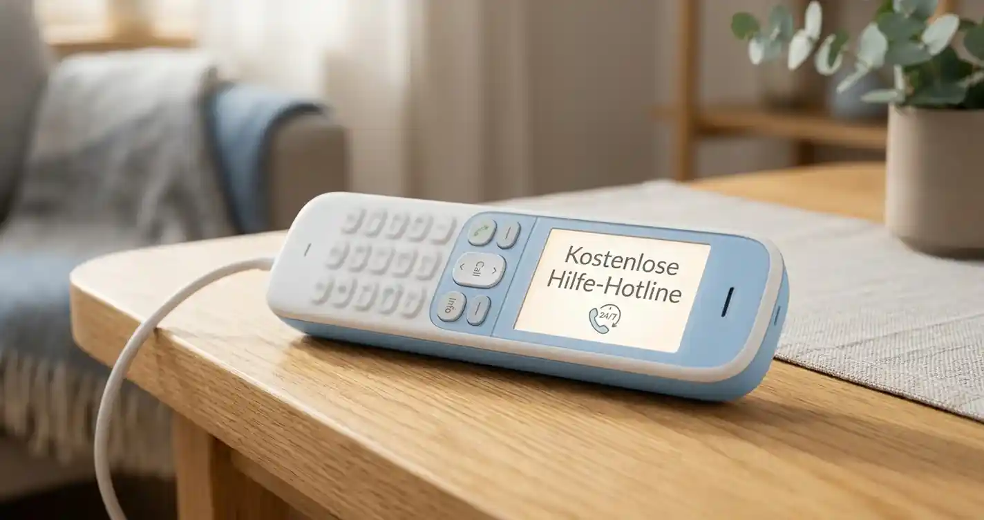 Telefonhörer auf hellem Hintergrund als Symbol für eine kostenfreie Beratungshotline