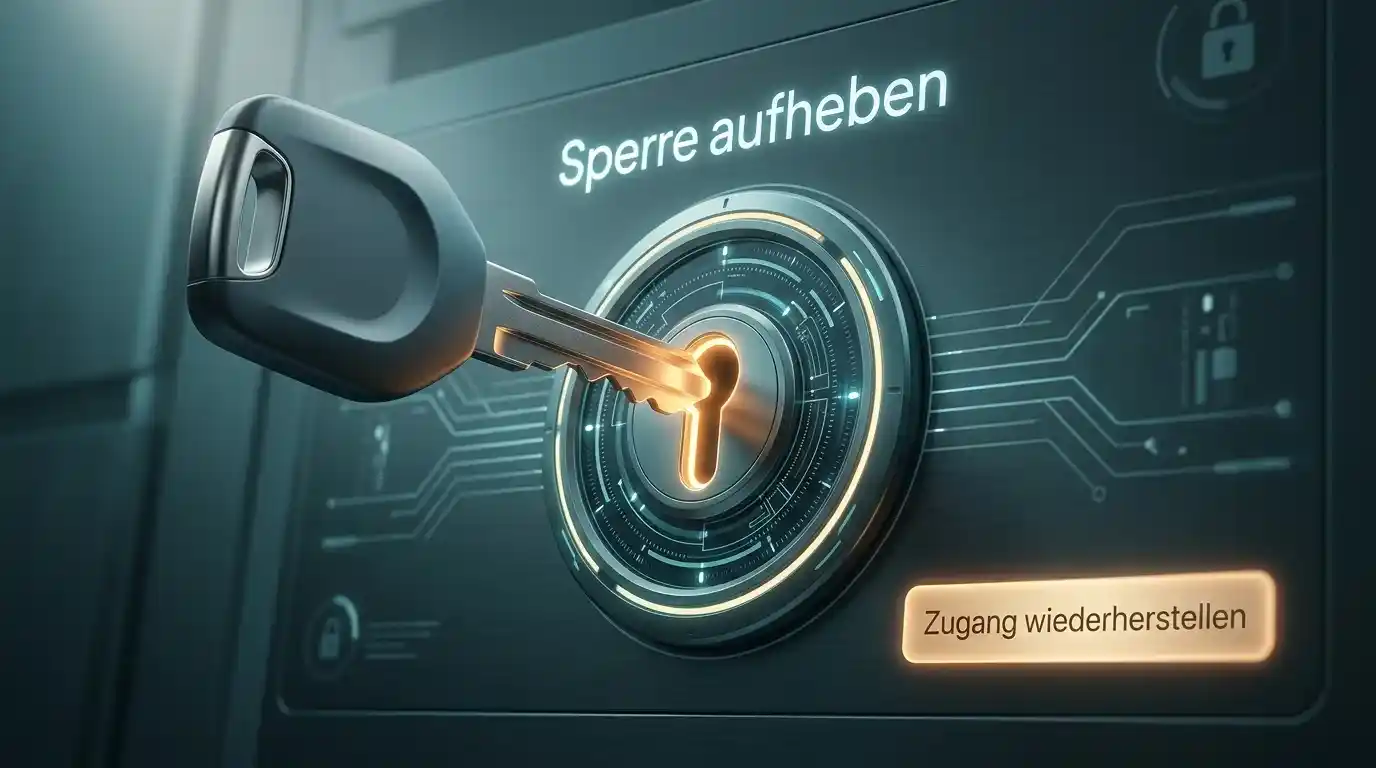Konzeptdarstellung des regulären Wegs zur Aufhebung einer OASIS-Spielersperre über einen formalen Antrag beim Regierungspräsidium Darmstadt