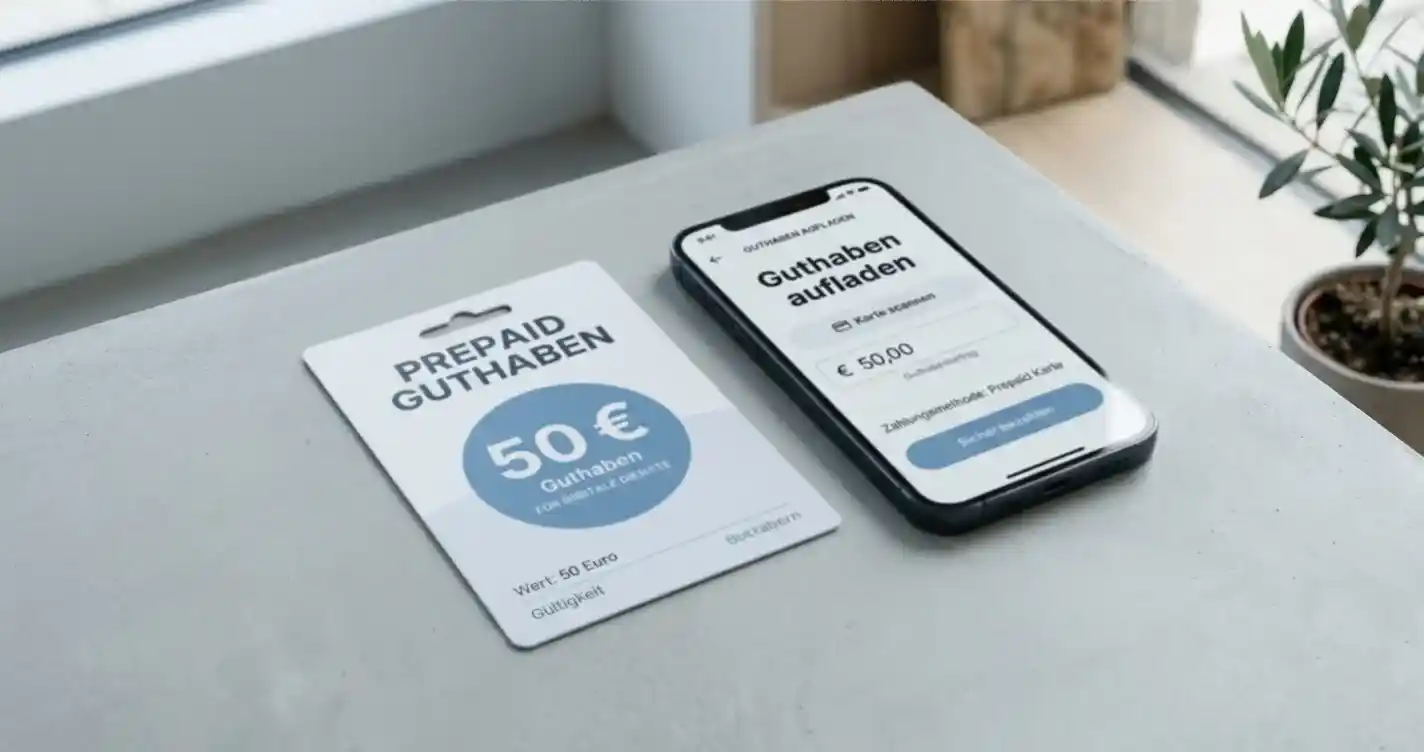 Prepaid-Guthabenkarte als Symbol für eine anonyme Einzahlungsmethode