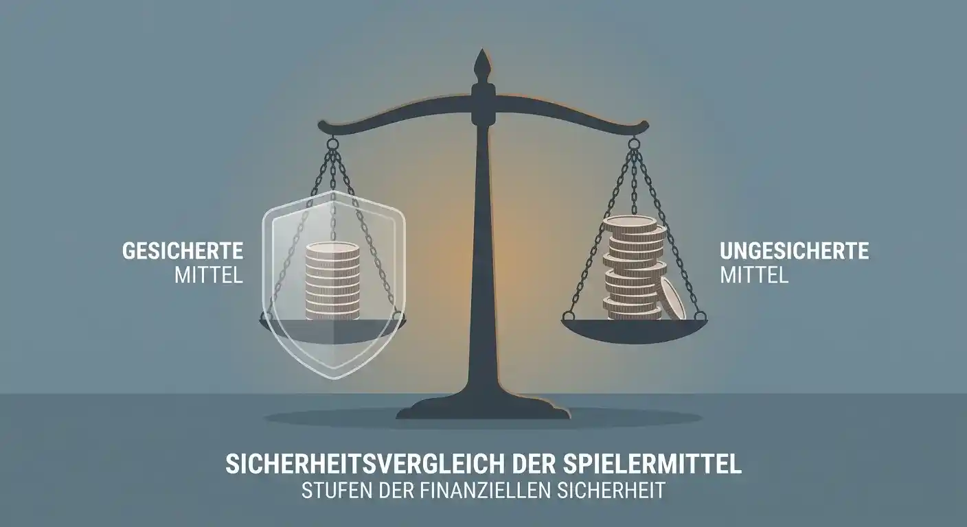 Symbolische Darstellung von geschützten und ungeschützten Geldbeständen auf einer Waage