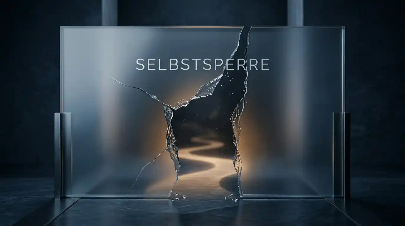 Durchbrochene Schutzbarriere als Symbol für das Umgehen der eigenen Sperre
